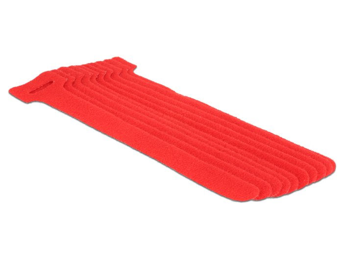 Delock Klett-Cablebinder L 150 Mm X B 12 Mm 10 Stück Rot