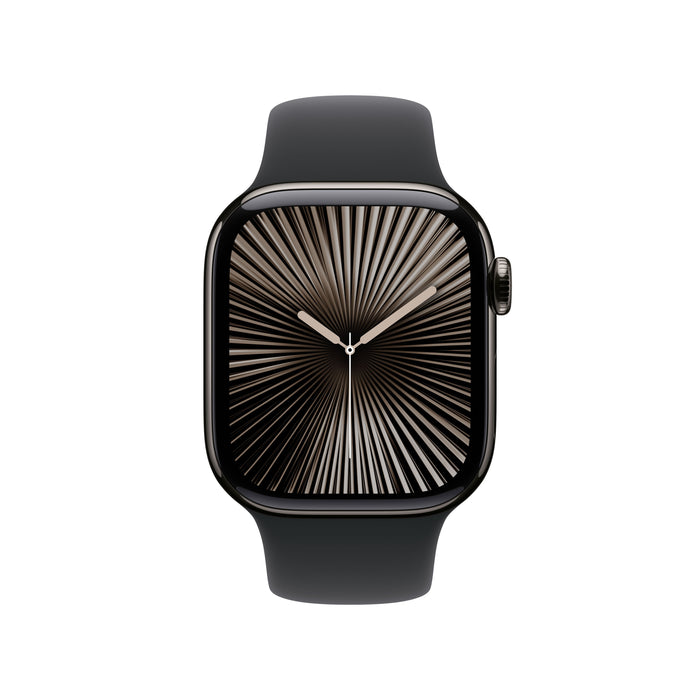 Apple Apple Watch Series 10 Gps + Cellular 42mm Slate Titanium Case With Black Sport Band - M/L