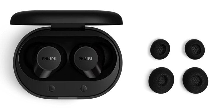 Auriculares Bluetooth Philips Tat1300bk Con Estuche De Carga Autonomía 6h Negros