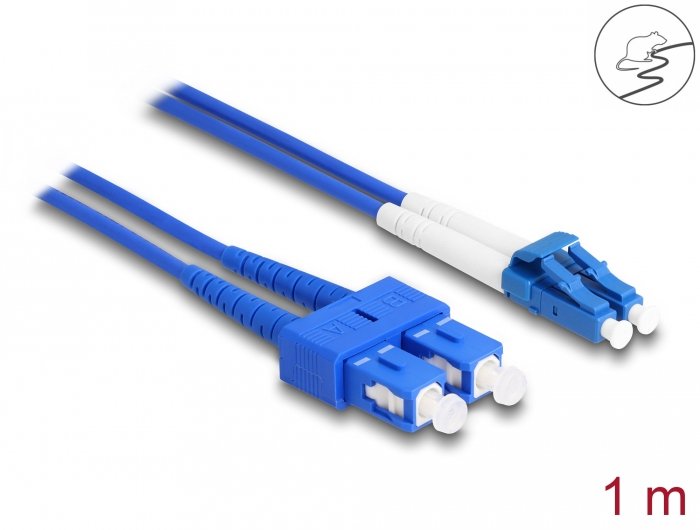 Delock Lwl Cable Mit Metallarmierung Lc Duplex Zu Sc Duplex Singlemode Os2 1 M