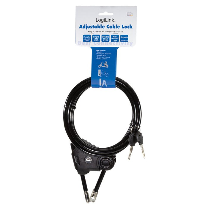 EAN 4052792049060 - LogiLink SC0220 candado para bicicleta Negro 2000 mm Cable antirrobo imagen 2