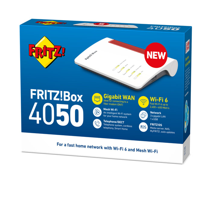 EAN 4023125030673 - Box 4050 router inalámbrico Gigabit Ethernet Doble banda (2,4 GHz / 5 GHz) Blanco, Rojo imagen 6