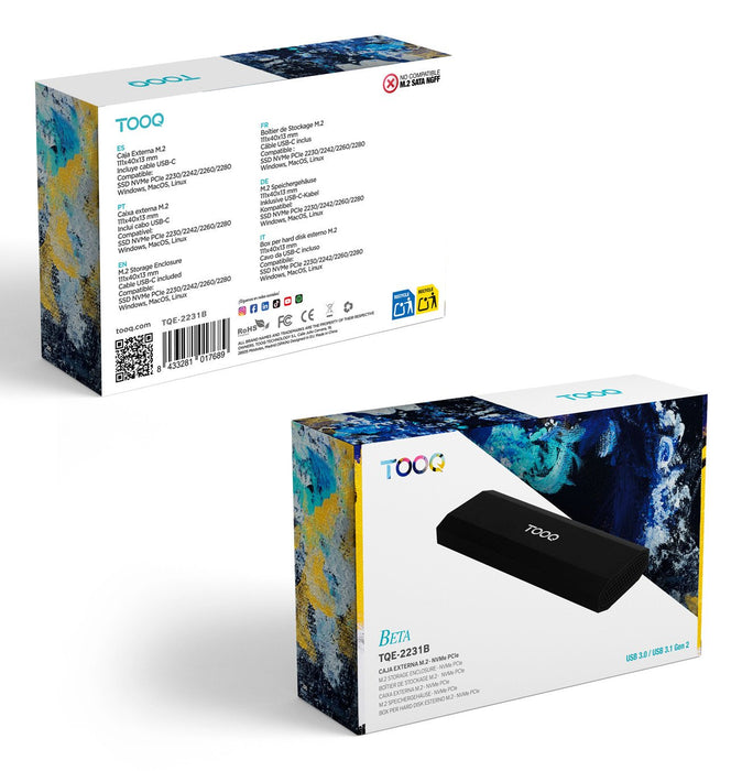 EAN 8433281017689 - TooQ TQE-2231B caja para disco duro externo Caja externa para unidad de estado sólido (SSD) Negro imagen 9