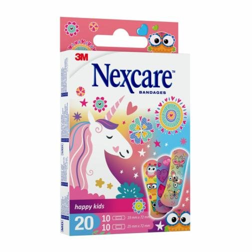 Nexcare Happy Kids Magic Pack De 20 Apositos Surtidos - Transpirables - Para Pieles Delicadas - Estampado Infantil