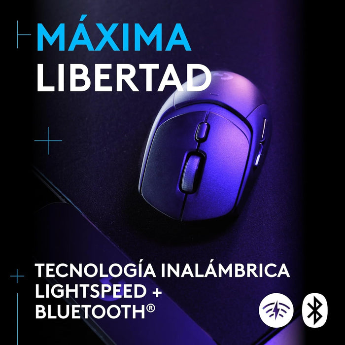 Ratón Inalámbrico Logitech G309 Lightspeed Gaming, Lightforce, Sensor Hero 25k, 6 Botones Programables - Negro