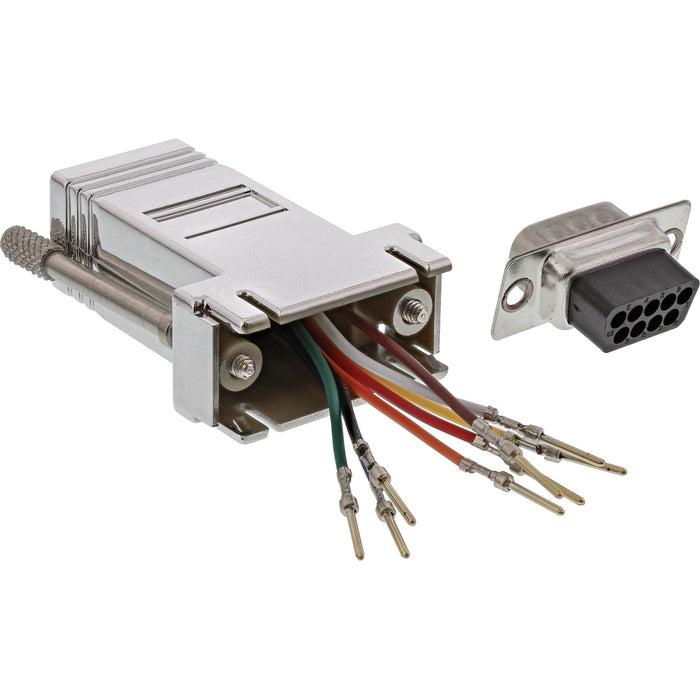 Adaptador Inline De 9 Pines Sub-D Macho A Rj45 Hembra Metal