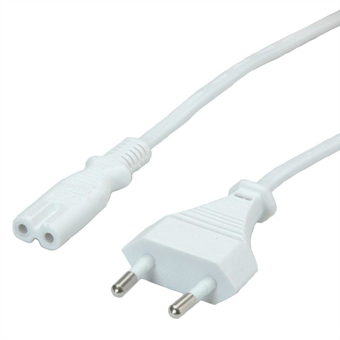 Value Netzcable Euro-Flachstecker Auf C7, 2polig, Wei, 3 M