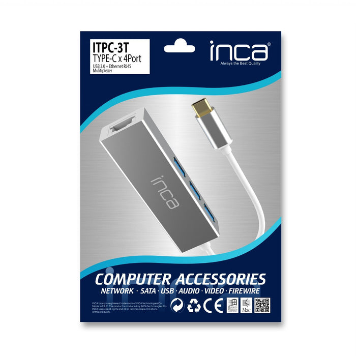 EAN 8681949014260 - Inca ITPC-3T hub de interfaz USB 3.2 Gen 1 (3.1 Gen 1) Type-A Aluminio imagen 6