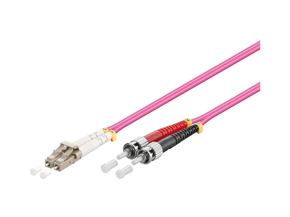 Cable De Red Lwl Duplex Om4 (Multimode, 50 125) Lc St, Lszh, Austauschbare Polarität, 0,5m, Good Connections®