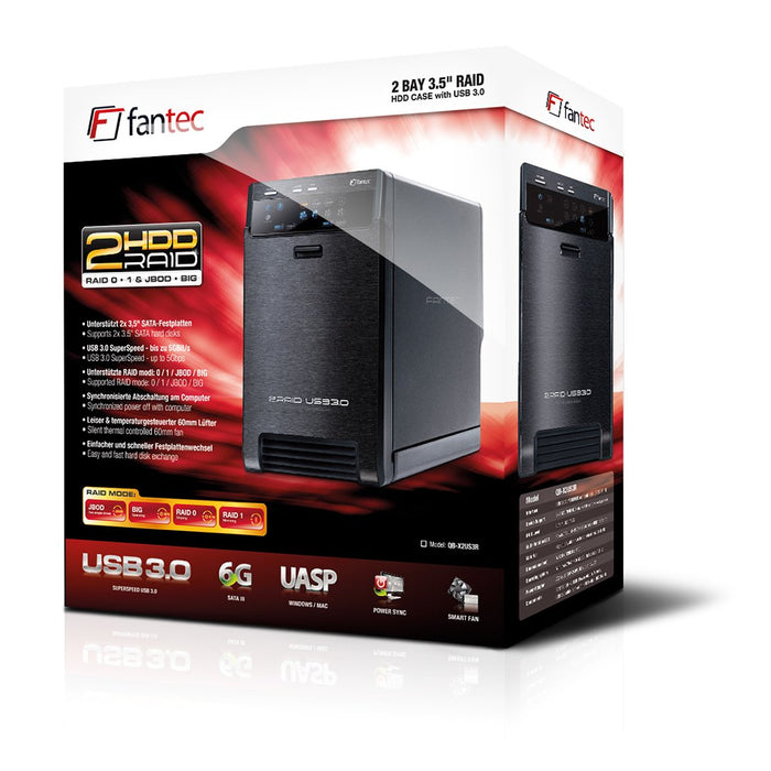 Fantec Qb-X2us3r Black 2x3,5  Sata Raid Hdd Usb3.0