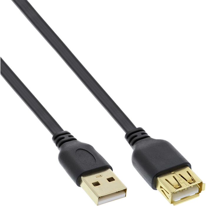 Inline Usb 2.0 Cable Plano Tipo A Macho A A Hembra Negro 3m
