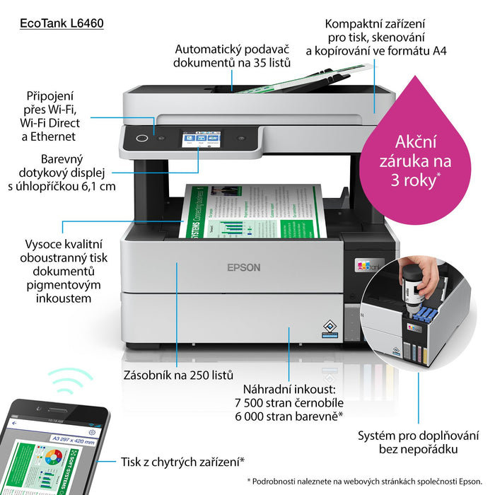 EAN 8715946689258 - Epson EcoTank L6460 Inyección de tinta A4 4800 x 1200 DPI 37 ppm Wifi imagen 10