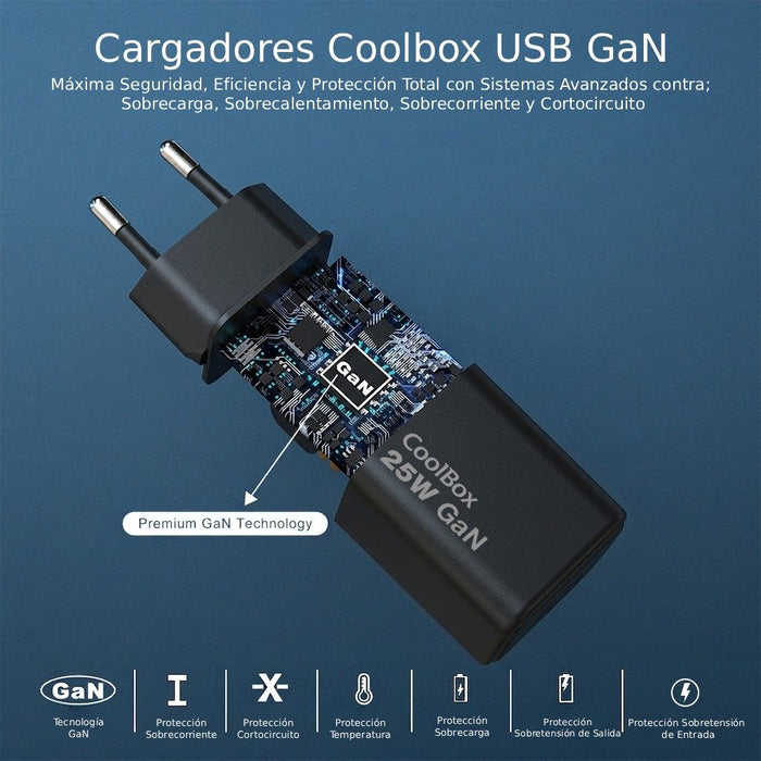 EAN 8436624423741 - CoolBox COO-CUP-25CA-B cargador de dispositivo móvil Auriculares, Wearables, Teléfono, Tableta, GPS, Cáma imagen 5
