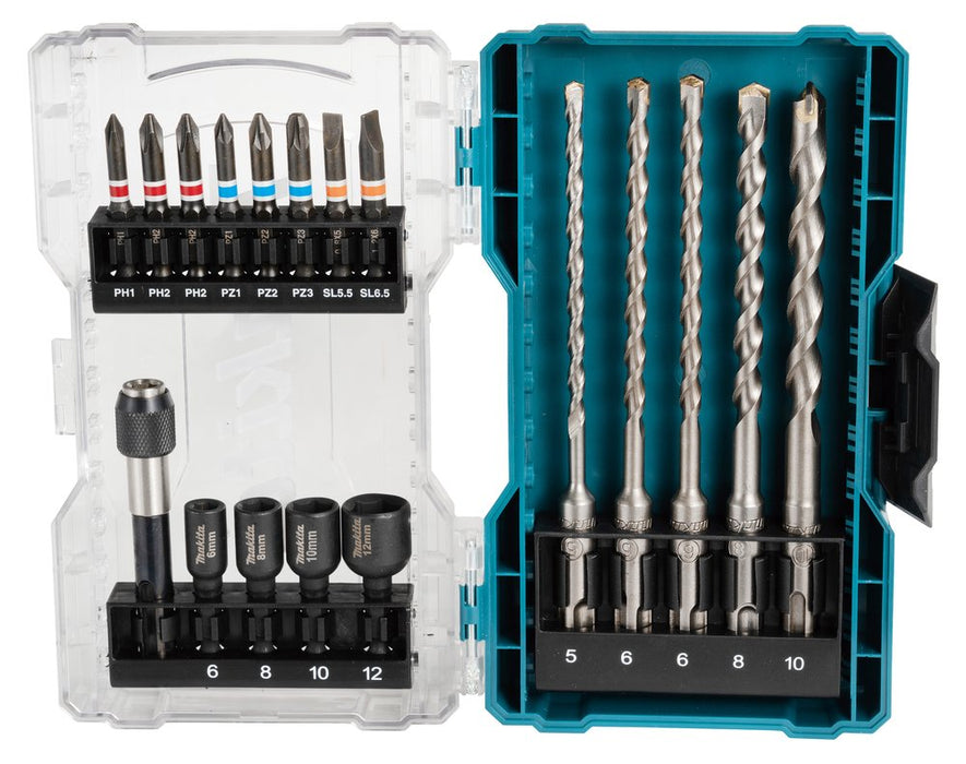 Makita E-07026 - Juego De Brocas Y Brocas (18 Piezas)  E-07026