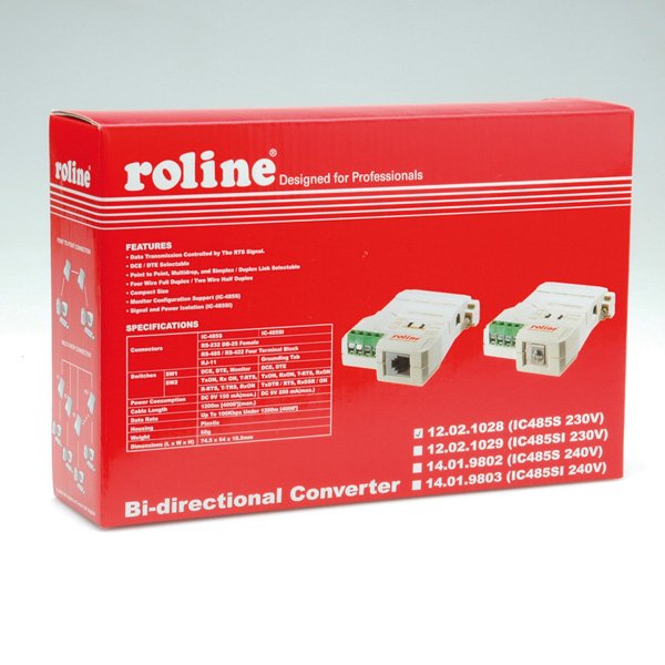 Roline Konverter Rs232-Rs485 Ohne Galvan. Trennung