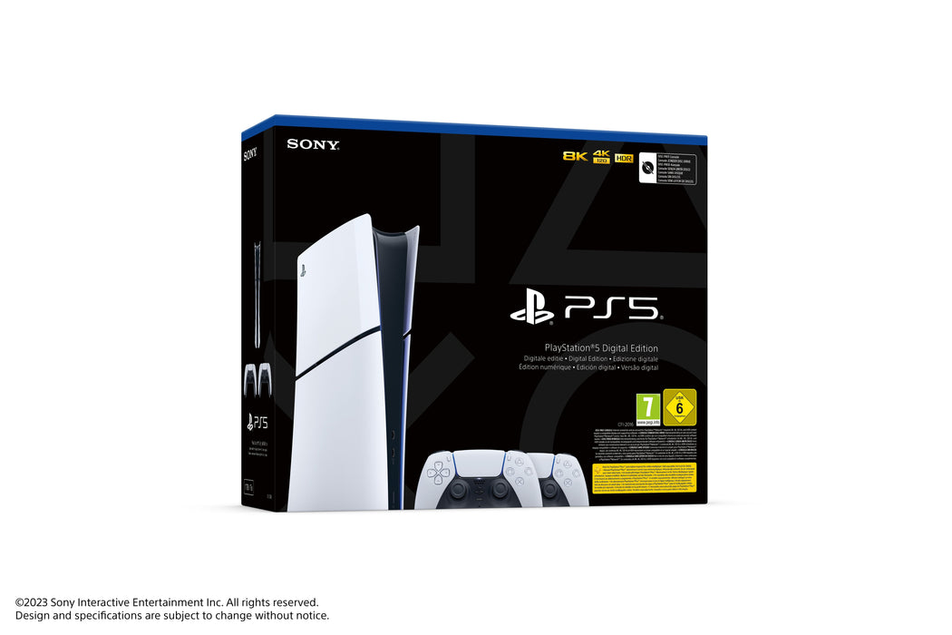 Consola Sony Ps5 Slim Digital Chasis D + 2 Dualsense Blancos