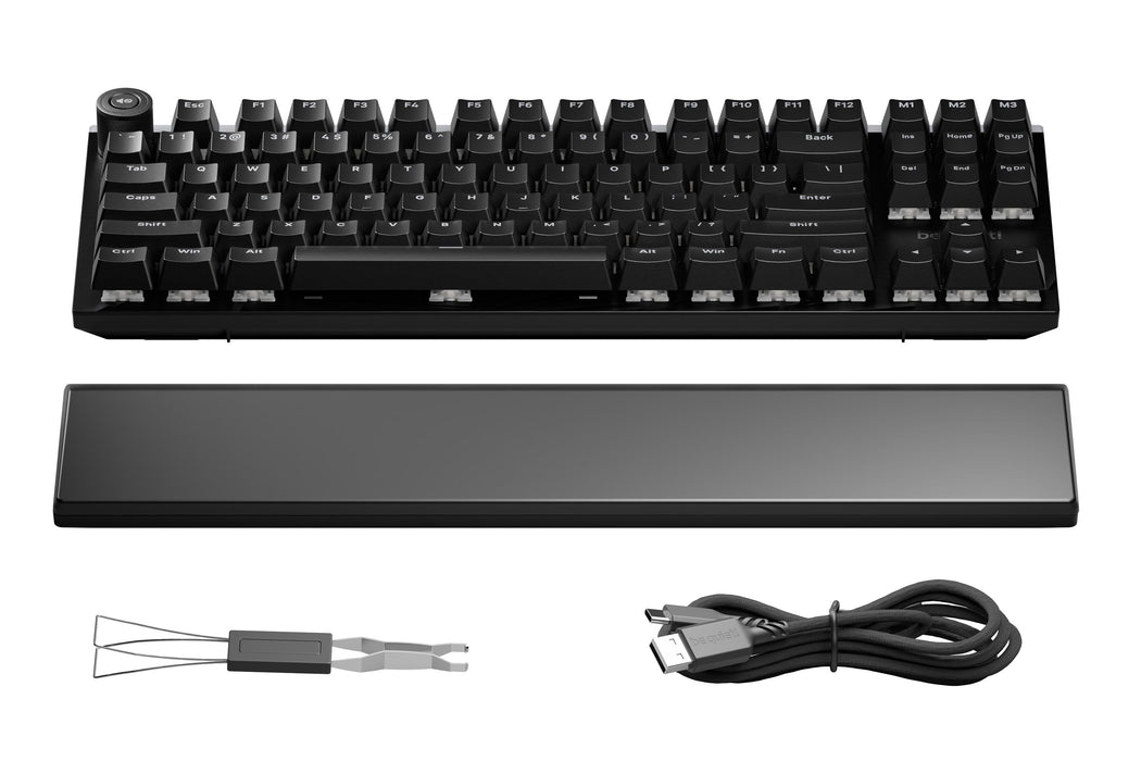 Teclado Gamer Mecánico (Silent Linear) Be Quiet! Light Mount Tkl Rgb (Negro)