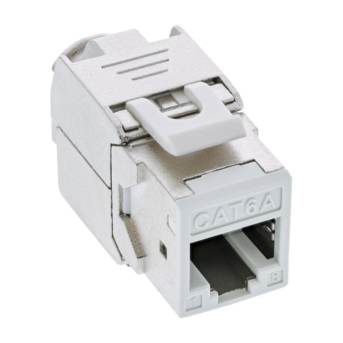 8 Piezas Pack Jack Inline Keystone Rj45, Blindado, Cat.6a, Blanco