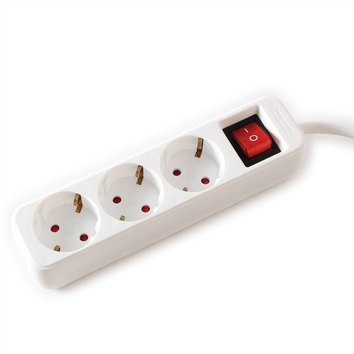Value 3-Fach Steckdosenleiste Mit Schalter, Wei, 3 M