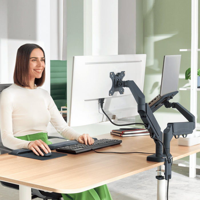 EAN 4002432134700 - Leitz 65380089 soporte para monitor 81,3 cm (32") Escritorio Gris Oscuro imagen 5