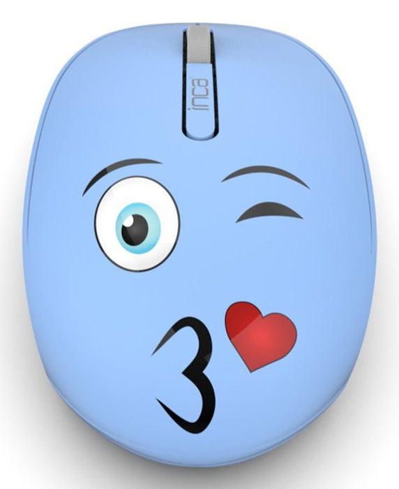 Inca Wrls Raton 1200dpi 3tamen 2.4ghzusb-A Weeny Emoji Bl