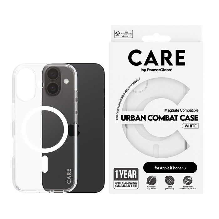 EAN 5715685004032 - PanzerGlass CARE™ by ® Urban Combat Case Transparent w. White MagSafe iPhone 16 funda para teléfono móvil imagen 2