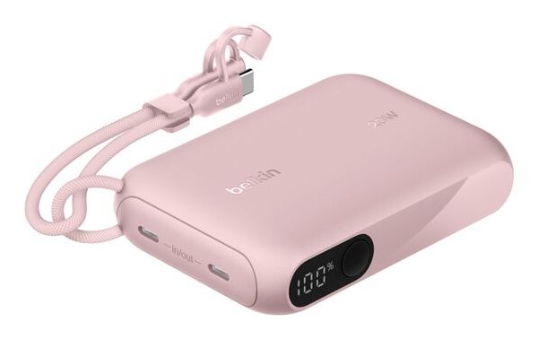 Belkin Powerbank Mit Display 20w 10.000mah Usb-C Rosa  Bpb027hqpk