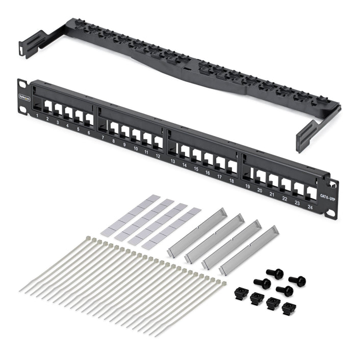 Startech.Com Startech - Patch Panel - Apto Para Montaje En Pared, Rack Montable - Cat 5e/6 - Utp - Negro - 1u - 48.3 Cm (19")