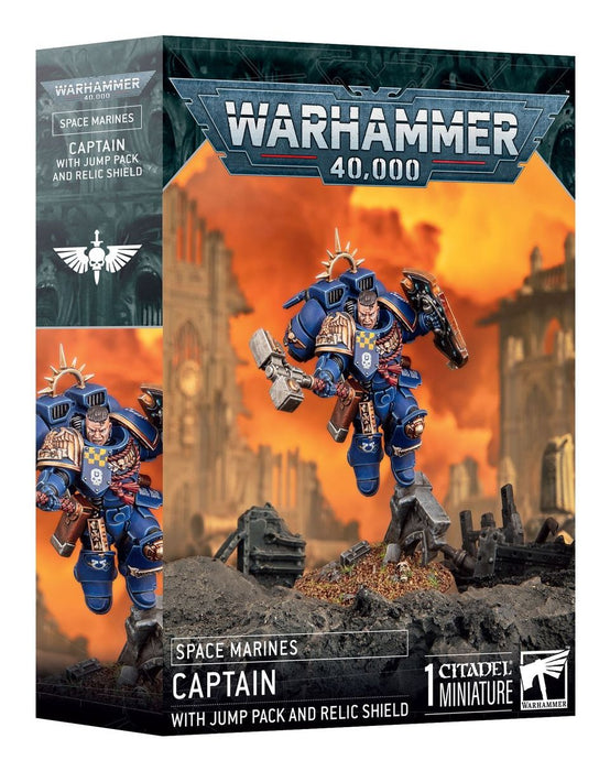 Warhammer 40k - Space Marines Primaris Capitaine Avec Reacteur Dorsal Et Bouclier Relique