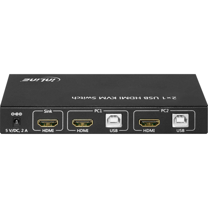 Switch Kvm Inline 2x1 Hdmi, 2x1, Hdmi 4k2k, Hub Usb 2.0, Con Audio