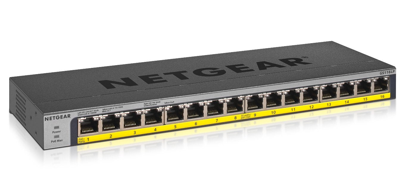 Switch Netgear Gs116lp-100eus 16xgigabit/Pared+Rac Gs116lp-100eus
