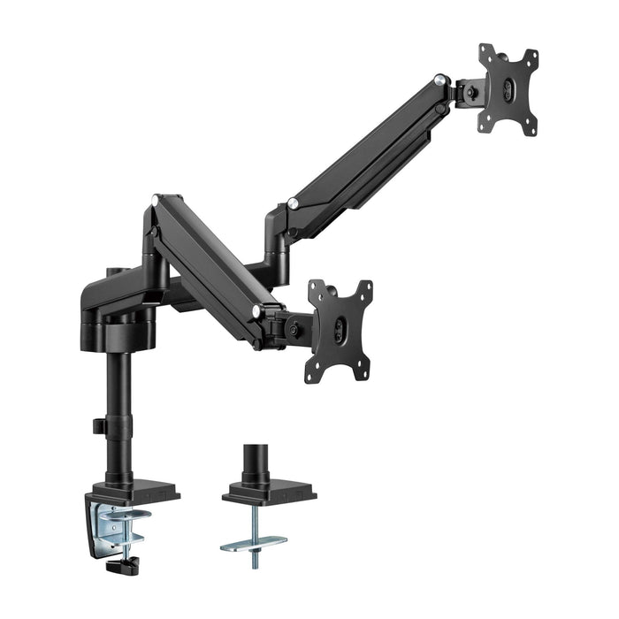 Soporte De Escritorio Inline Con Elevador Móvil Para Dos Pantallas De Hasta 82 Cm 32" Máx. 9 Kg