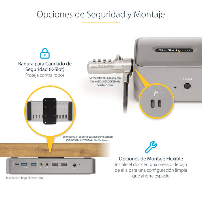 EAN 0065030898492 - StarTech.com 129UE-USBC-KVM-DOCK interruptor KVM Plata imagen 12