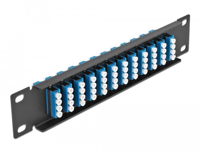 Delock 10? Lwl Patchpanel 12 Port Lc Quad Blau 1 He Schwarz
