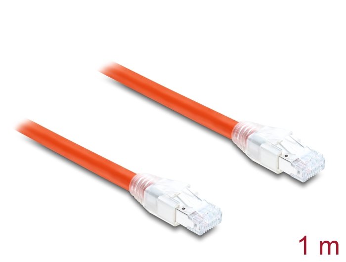 Delock Rj45 Cable De Red Cat.8.1s Ftp 1m Hasta 40 Gbps Naranja