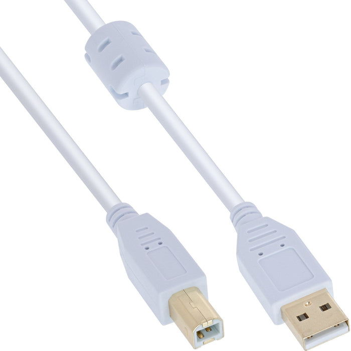 Cable Inline Usb 2.0 Tipo A Macho A B Macho Con Ferrita Blanco 1m