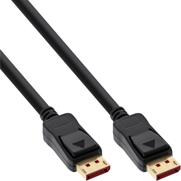 40 Pcs. Bulk Pack Inline® Displayport 1.4 Cable Negro Gold-Plated Contacts, 2.5m