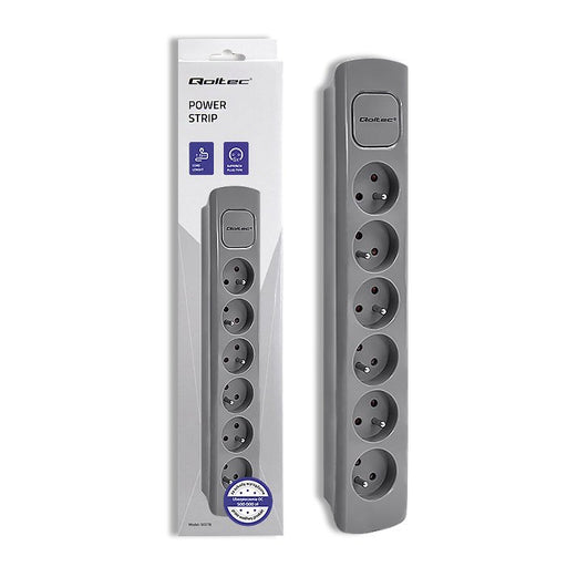 EAN 5901878502779 - Qoltec 50277 base múltiple 1,8 m 6 salidas AC Interior Gris imagen 1