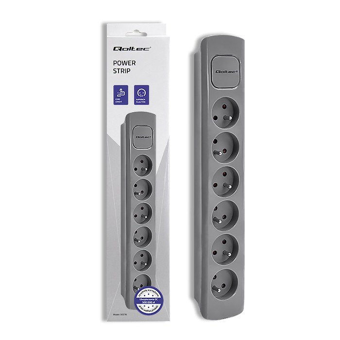 EAN 5901878502779 - Qoltec 50277 base múltiple 1,8 m 6 salidas AC Interior Gris imagen 1