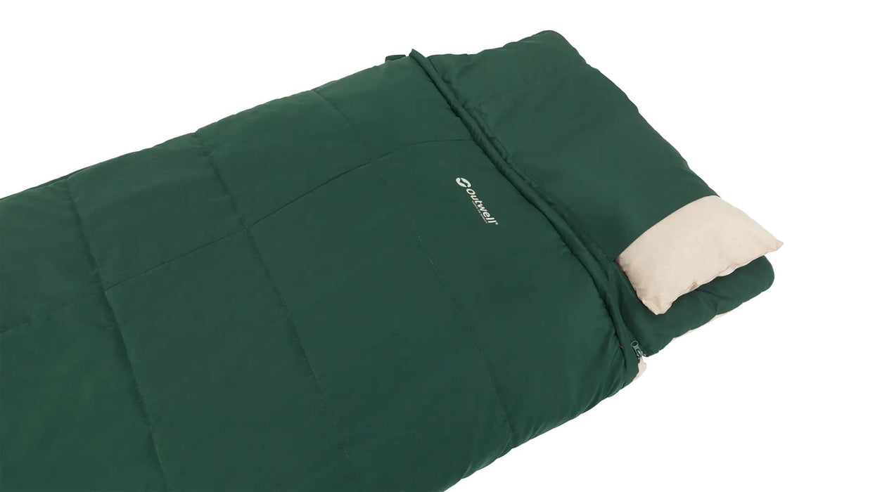 Outwell Contour Prime Sleeping Bag, Left Zipper, Green