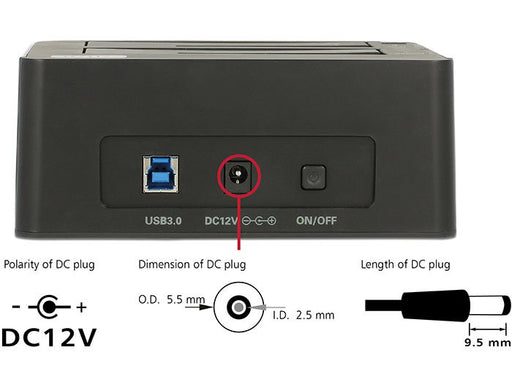 EAN 4043619626618 - DeLOCK 62661 base de conexión para disco duro USB 3.2 Gen 1 (3.1 Gen 1) Type-B Negro imagen 2