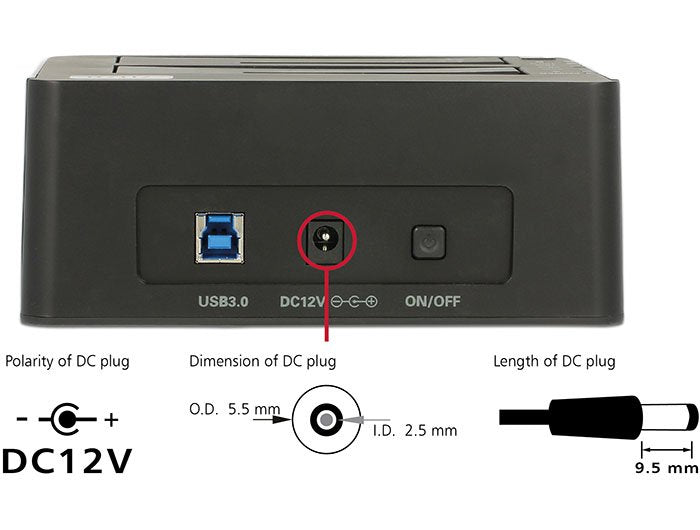 EAN 4043619626618 - DeLOCK 62661 base de conexión para disco duro USB 3.2 Gen 1 (3.1 Gen 1) Type-B Negro imagen 2