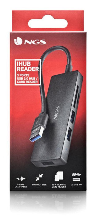 EAN 8435430626049 - NGS IHUB READER USB 3.2 Gen 1 (3.1 Gen 1) Type-A 5000 Mbit/s Negro imagen 6