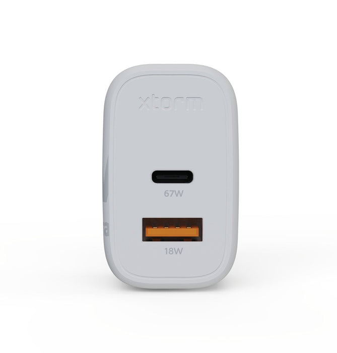 Cargador Usb De Viaje/Pared 67w Gan2 Ultra Wall Type-C/Usb 3.0 Blanco Xtorm Hasta 67w/ 1xusb-C, 1xusb-A
