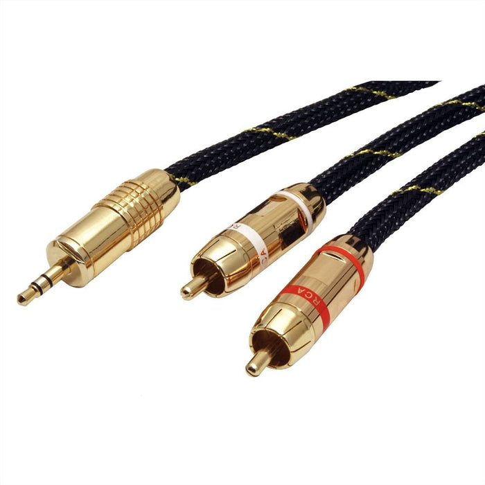 Roline Gold Audio-Verbindungscable 3,5mm Stereo - 2x Cinch Stecker   Stecker 5m