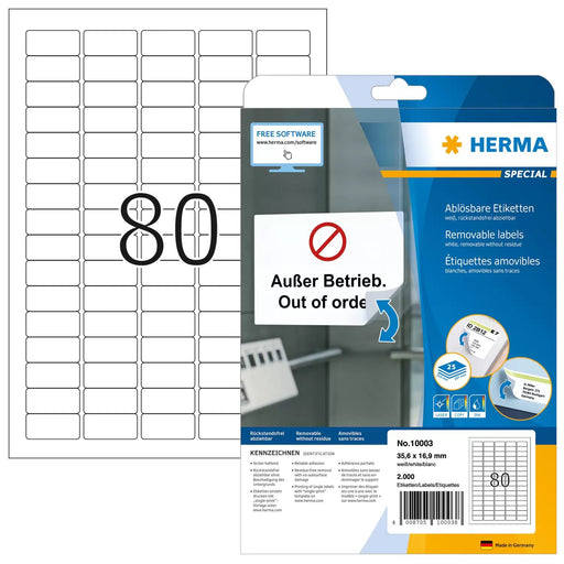 EAN 4008705043458 - HERMA 10003 etiqueta de impresora Blanco Etiqueta para impresora autoadhesiva imagen 1