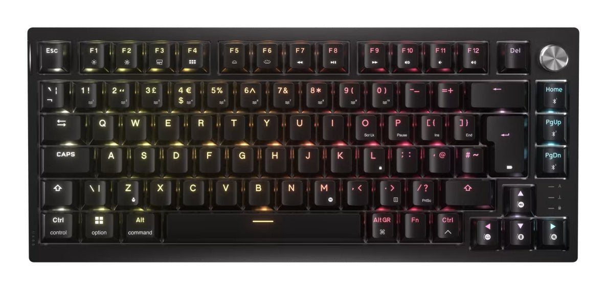 EAN 0840440484530 - Corsair K65 PLUS teclado Juego USB + RF Wireless + Bluetooth QWERTY Inglés de EE. UU. Negro imagen 1