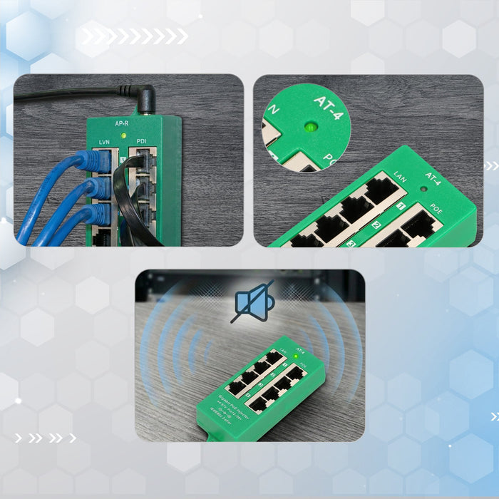 Extralink Active Poe Injector 4 Port Gigabit 802.3at/Af Mode A