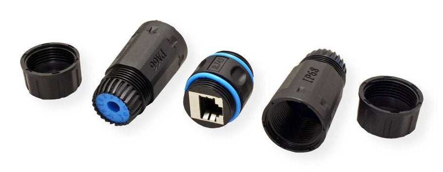 Value Rj-45 Kupplung Geschirmt, Cat.6 (Class E), Outdoor Industrie, Schwarz