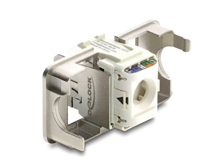 Delock Keystone Módulo Rj45 Conector Hembra A Lsa Cat.6a Apantallado Con Abschirmgeflecht Sin Herramientas